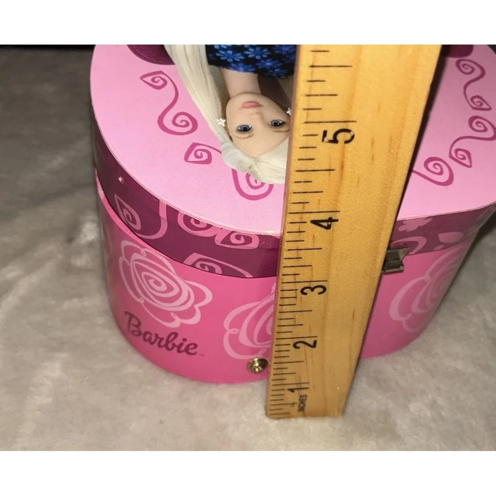 Vintage Barbie Spinning Wind-up Music Box Pink Heart Feelin Groovy Mattel *flaw‎